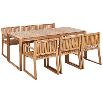 Set da pranzo per 6 persone en Legno d'acacia certificato FSC® Rustico SASSARI II