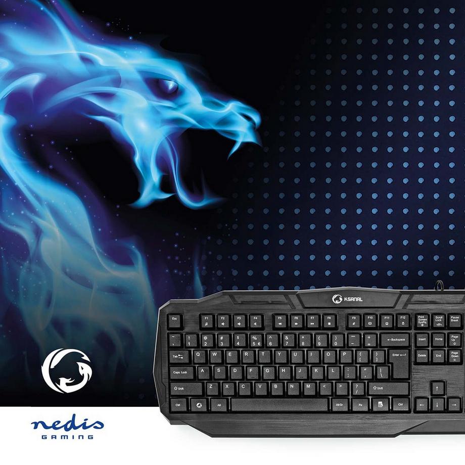 Nedis  Kabelgebundene Gaming-Tastatur | USB 2.0 | Membrantasten | LED | US International | US Layout | USB-Stromversorgung | Länge des Stromkabels: 1,50 m |... 
