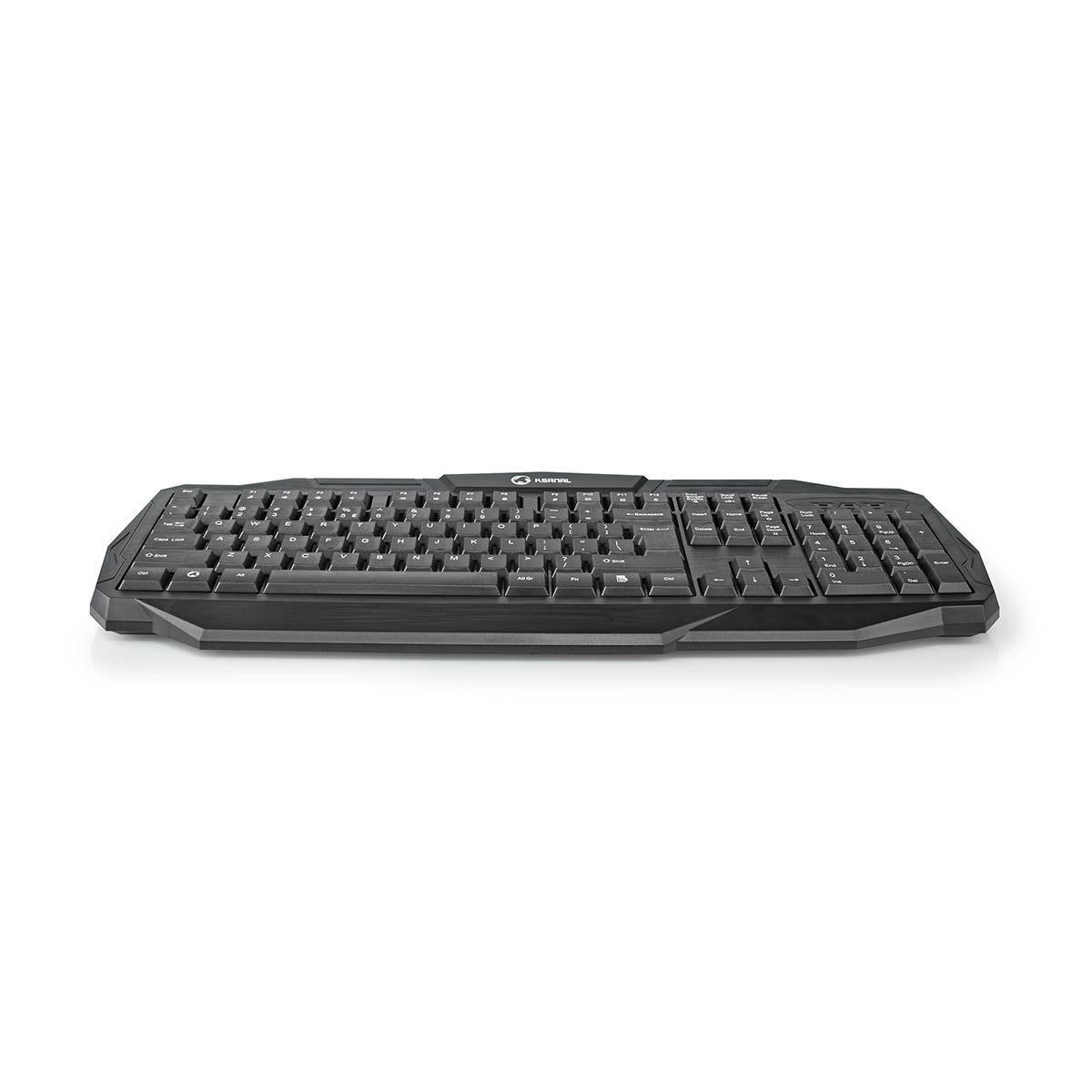 Nedis  Clavier de jeu filaire | USB 2.0 | Touches à membrane | LED | US International | US Layout | USB Power | Power Cable Length : 1.50 m | Gaming... 