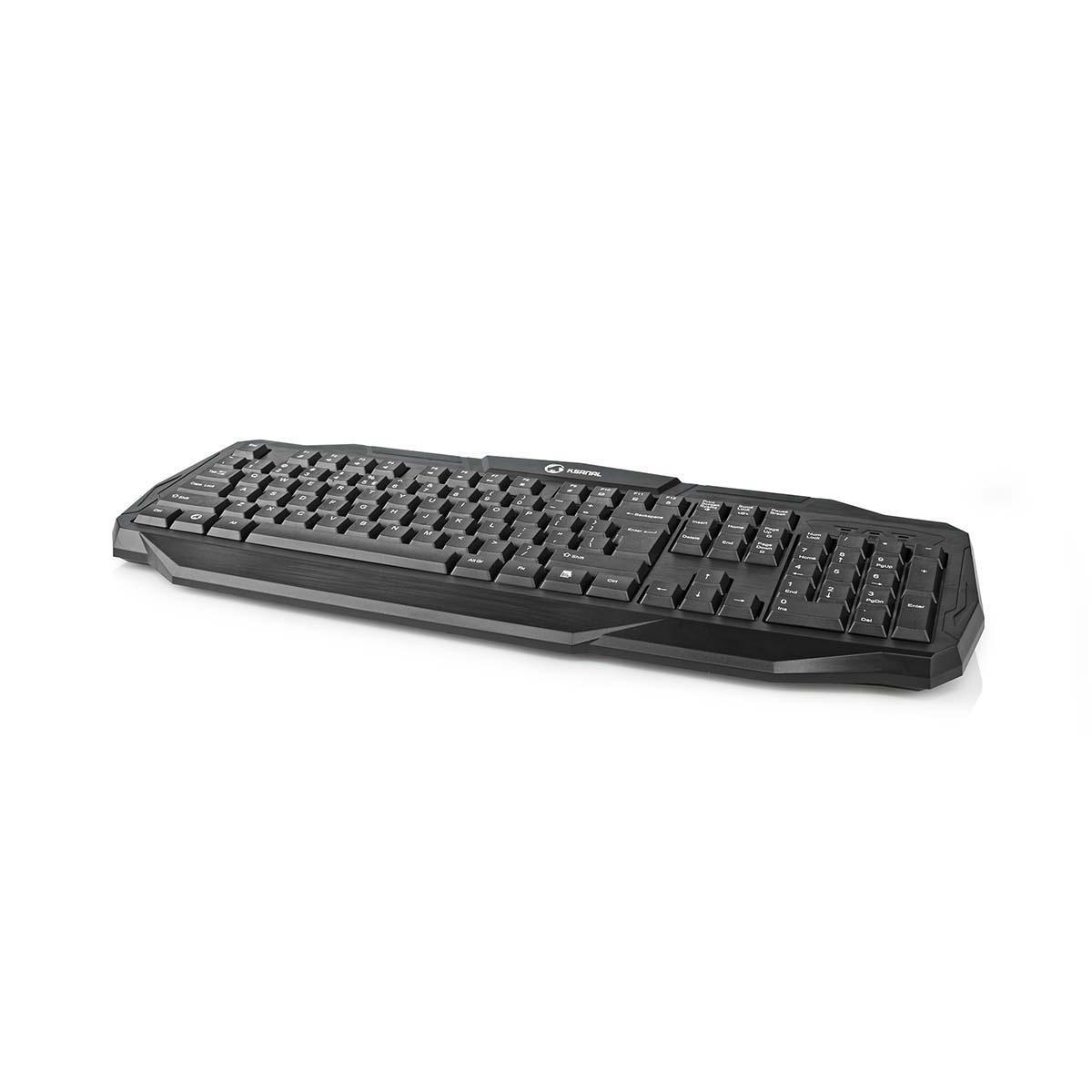 Nedis  Clavier de jeu filaire | USB 2.0 | Touches à membrane | LED | US International | US Layout | USB Power | Power Cable Length : 1.50 m | Gaming... 