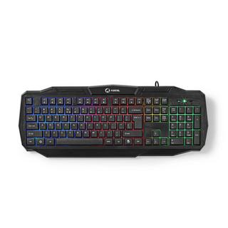 Nedis  Clavier de jeu filaire | USB 2.0 | Touches à membrane | LED | US International | US Layout | USB Power | Power Cable Length : 1.50 m | Gaming... 