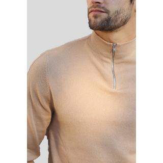 Bellemere New York  Merino-Pullover mit halbem Reißverschluss für Herren 