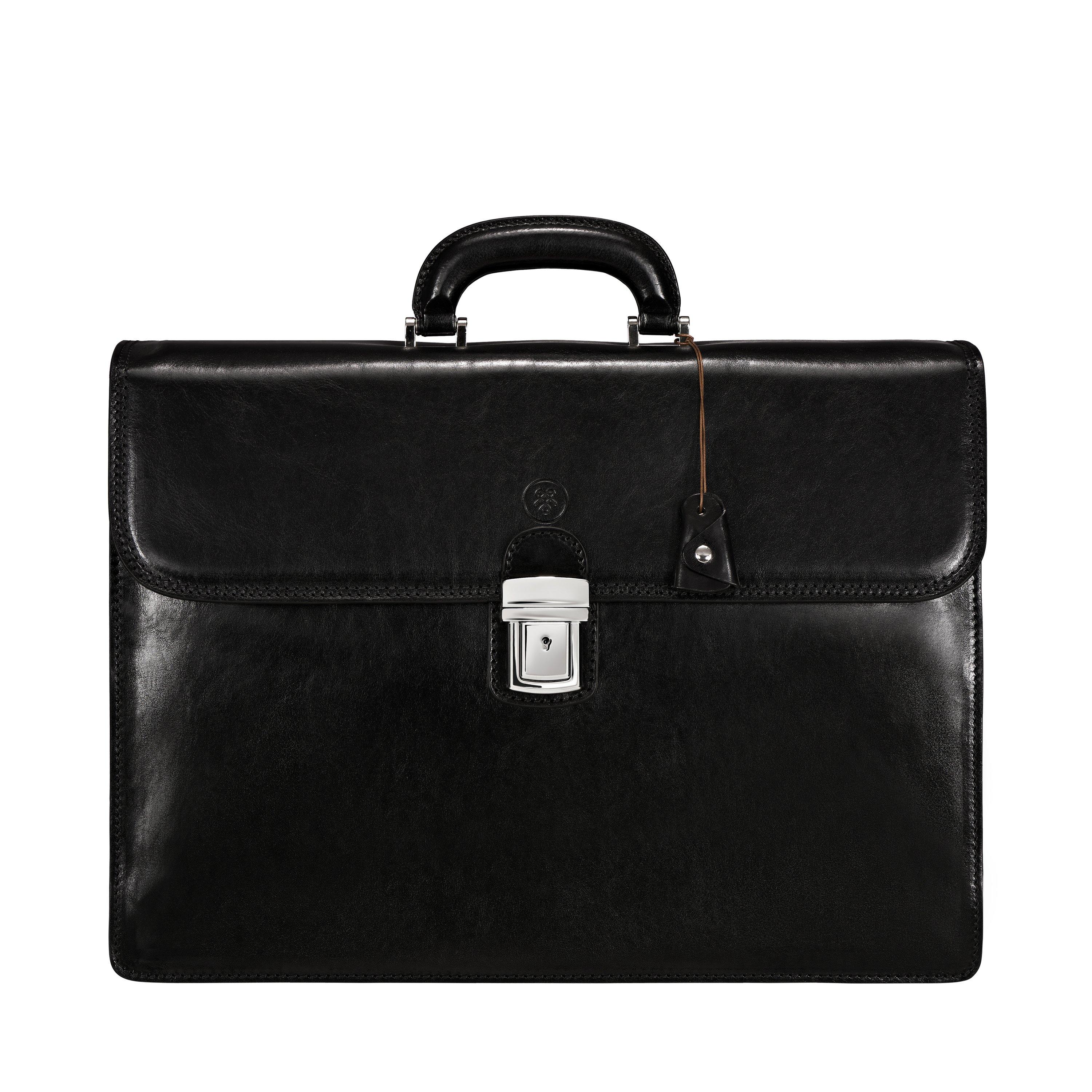 Image of Paolo Large - Große Leder Aktentasche Unisex Schwarz ONE SIZE