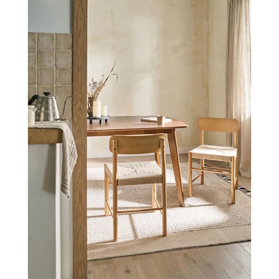 Beliani Set di 2 sedie da pranzo en Legno di caucciù Boho DIGNE  