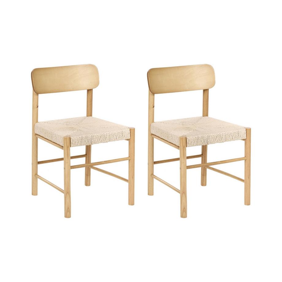 Set di 2 sedie da pranzo en Legno di caucciù Boho DIGNE