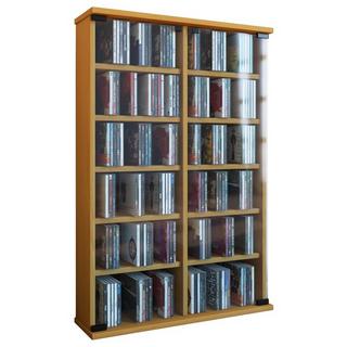 VCM Holz CD DVD Stand Regal Schrank Aufbewahrung Standregal Ständer Roma Glastür  