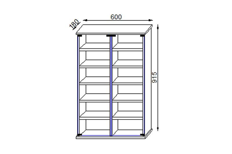 VCM Holz CD DVD Stand Regal Schrank Aufbewahrung Standregal Ständer Roma Glastür  