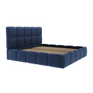 PASCAL MORABITO Lit coffre 140 x 190 cm - Tissu texturé - Bleu nuit - DAMADO de Pascal Morabito  