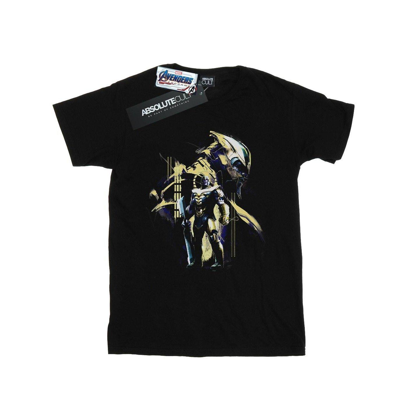 Image of Avengers Endgame Gold Thanos Tshirt Damen Schwarz M