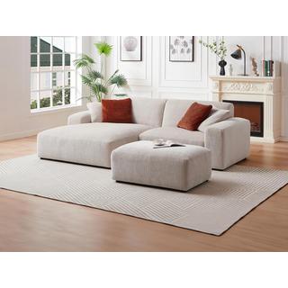 Maison Céphy Ecksofa - Ecke links - Cord - Beige - TIRONO von Maison Céphy  