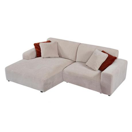 Maison Céphy Ecksofa - Ecke links - Cord - Beige - TIRONO von Maison Céphy  