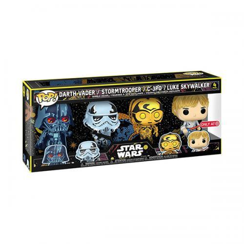 Image of POP! SW Darth Vader/Stormtrooper/C-3PO/Luke EXM 4PK