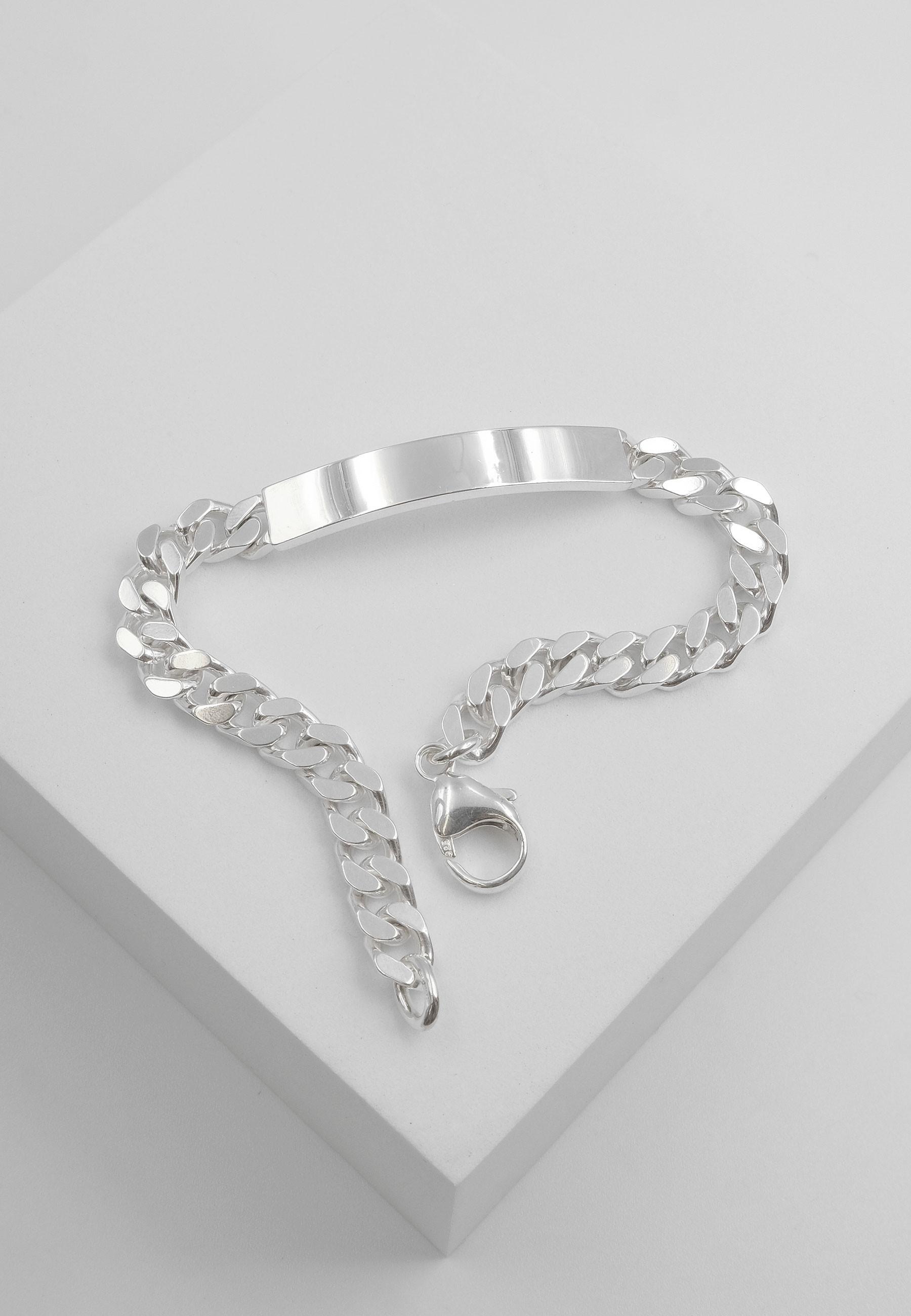 MUAU Schmuck  Bracelet d'identité en argent 925, 6mm, 21cm 