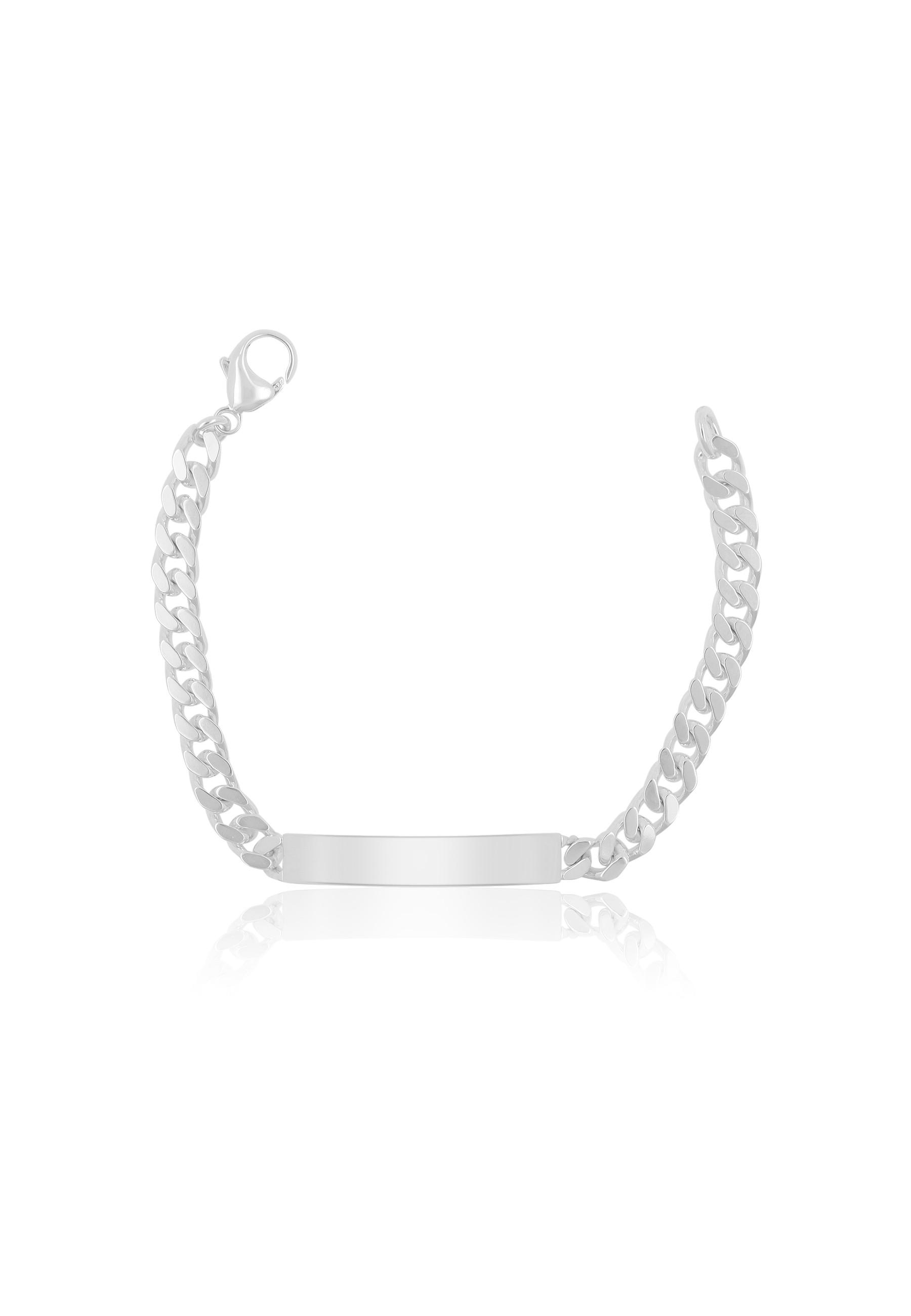 MUAU Schmuck  Bracelet d'identité en argent 925, 6mm, 21cm 