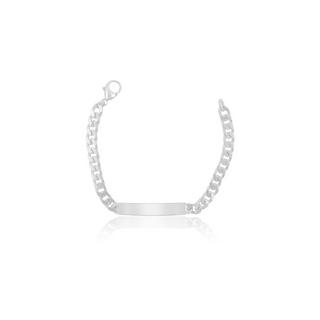 MUAU Schmuck  Bracelet d'identité en argent 925, 6mm, 21cm 