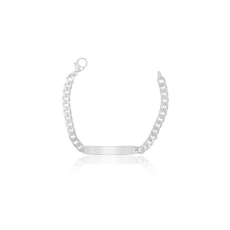 MUAU Schmuck  Bracelet d'identité en argent 925, 6mm, 21cm 