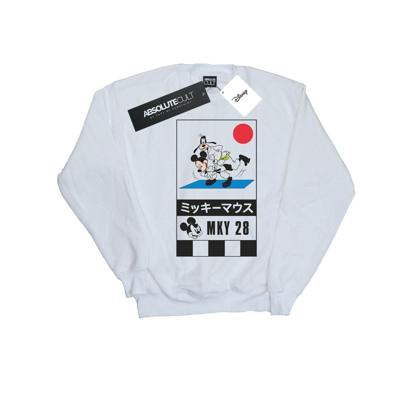 Image of Mickey And Goofy Karate Sweatshirt Unisex Weiss 116
