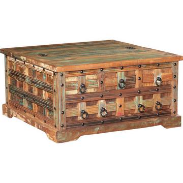 Coffre Kalanka Mango brun 90x90