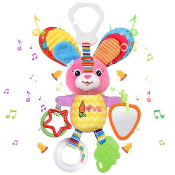 Jouets pour bébés, jouets pour enfants en peluche, hochets pour bébés avec dentition pour mordre, jouets pour poussettes et voitures pour enfants en bas âge.