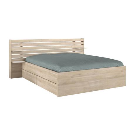 Vente-unique Bett mit Stauraum - 160 x 200 cm - Holzfarben - TENALIA II  