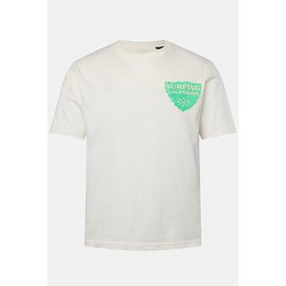 JP1880  T-shirt manches courtes, col rond et imprimé sur la poitrine blanc cassé 