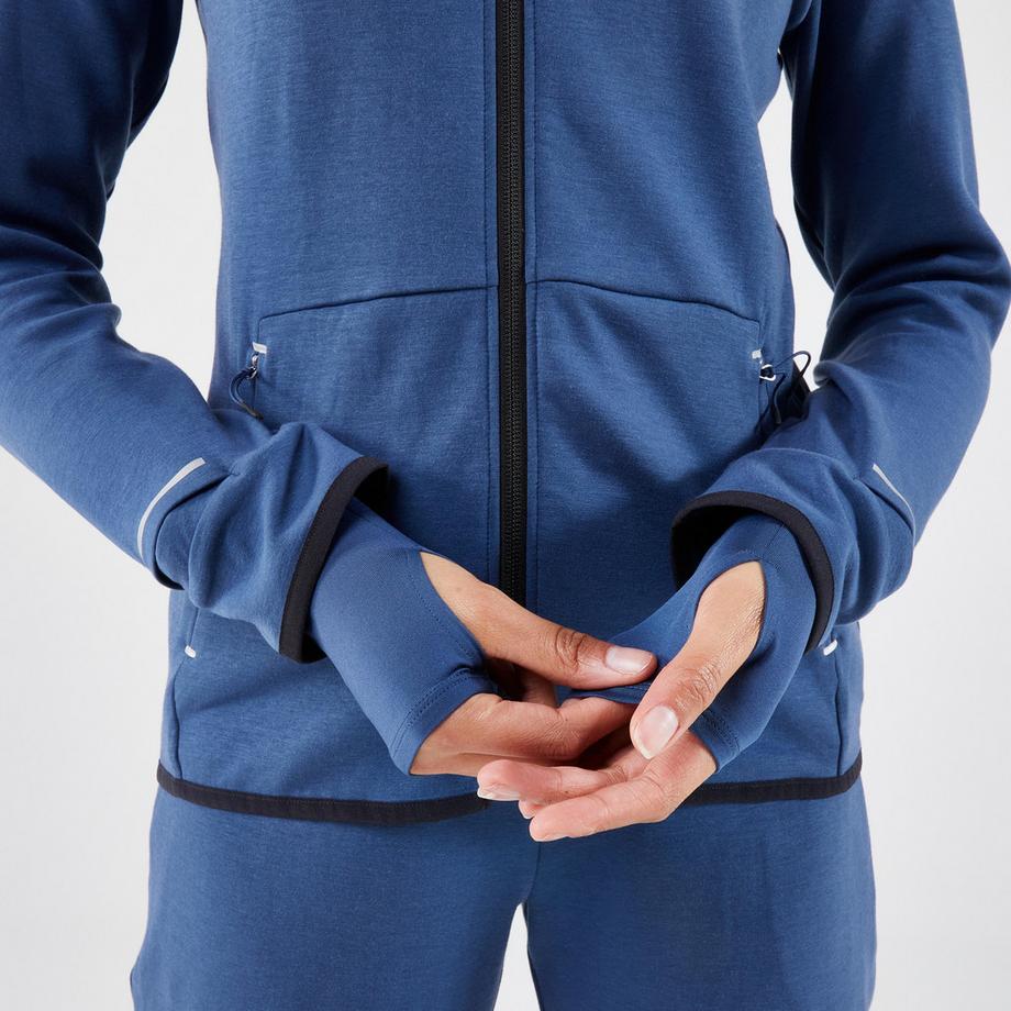 KIPRUN  Giacca running donna calda maniche lunghe tessuto 