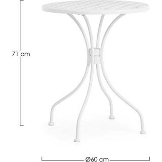 mutoni Table de jardin Lizette blanche ronde années 60  