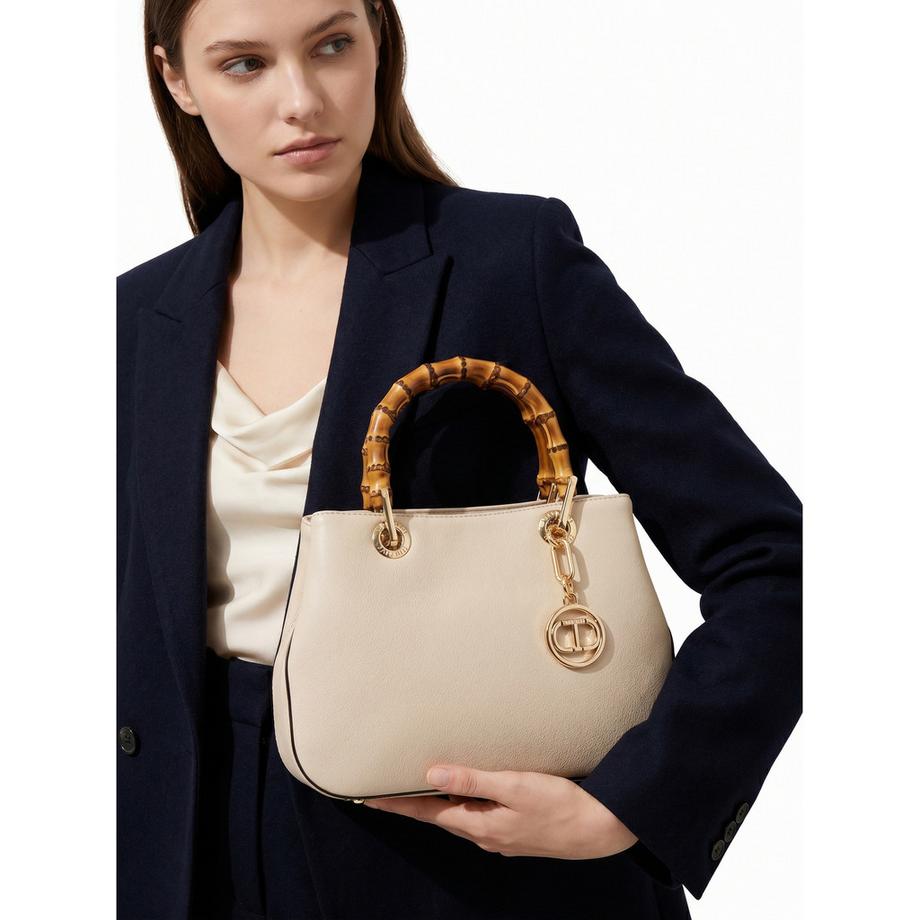 TWINSET Sac à main structuré avec poignée en bambou  
