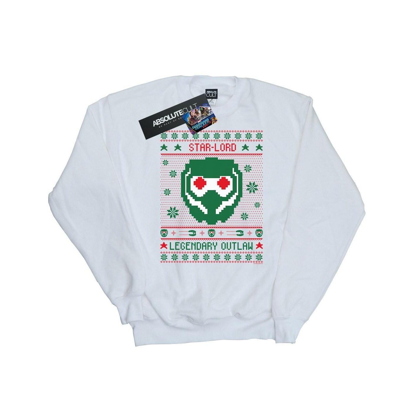 Image of Guardians Of The Galaxy Vol. 2 Star Lord Fair Isle Sweatshirt Damen Weiss XXL