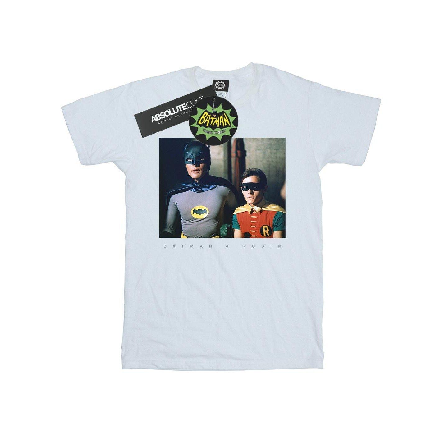 Image of Batman Tv Series Dynamic Duo Photograph Tshirt Mädchen Weiss 116