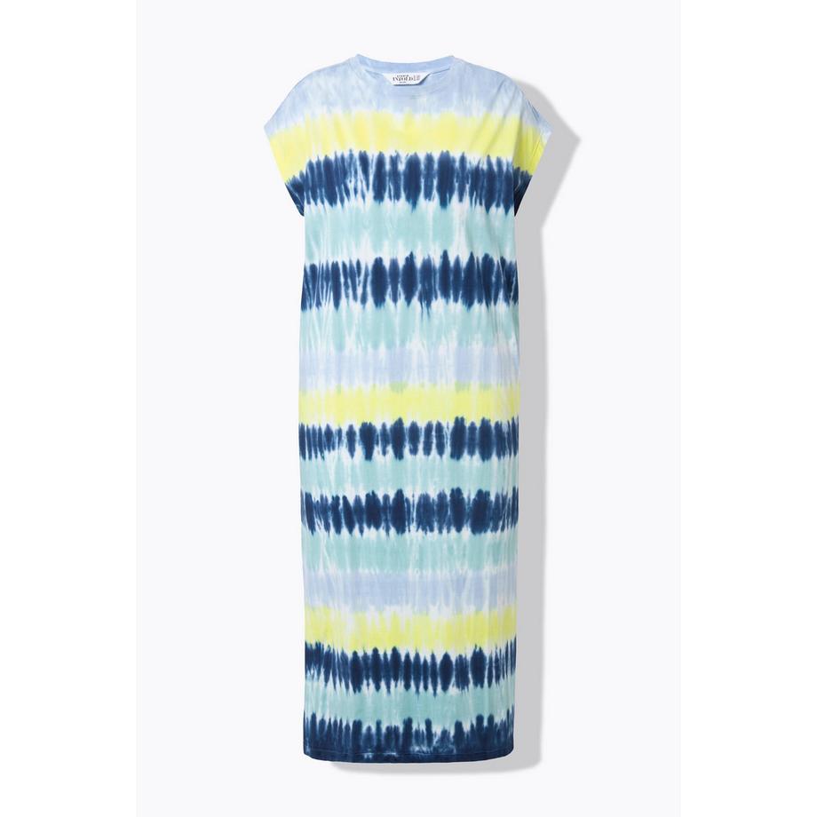 Studio Untold Robe midi en jersey légèrement oversize imprimé all-over accent épaule  