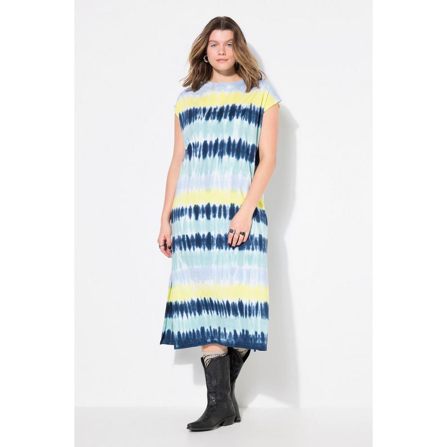 Studio Untold Robe midi en jersey légèrement oversize imprimé all-over accent épaule  