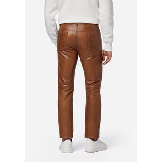 RICANO  Pantalon en cuir pour homme, Trant Pant, jeans en cuir à cinq poches en cuir d'agneau lavé. 