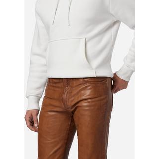 RICANO  Pantalon en cuir pour homme, Trant Pant, jeans en cuir à cinq poches en cuir d'agneau lavé. 