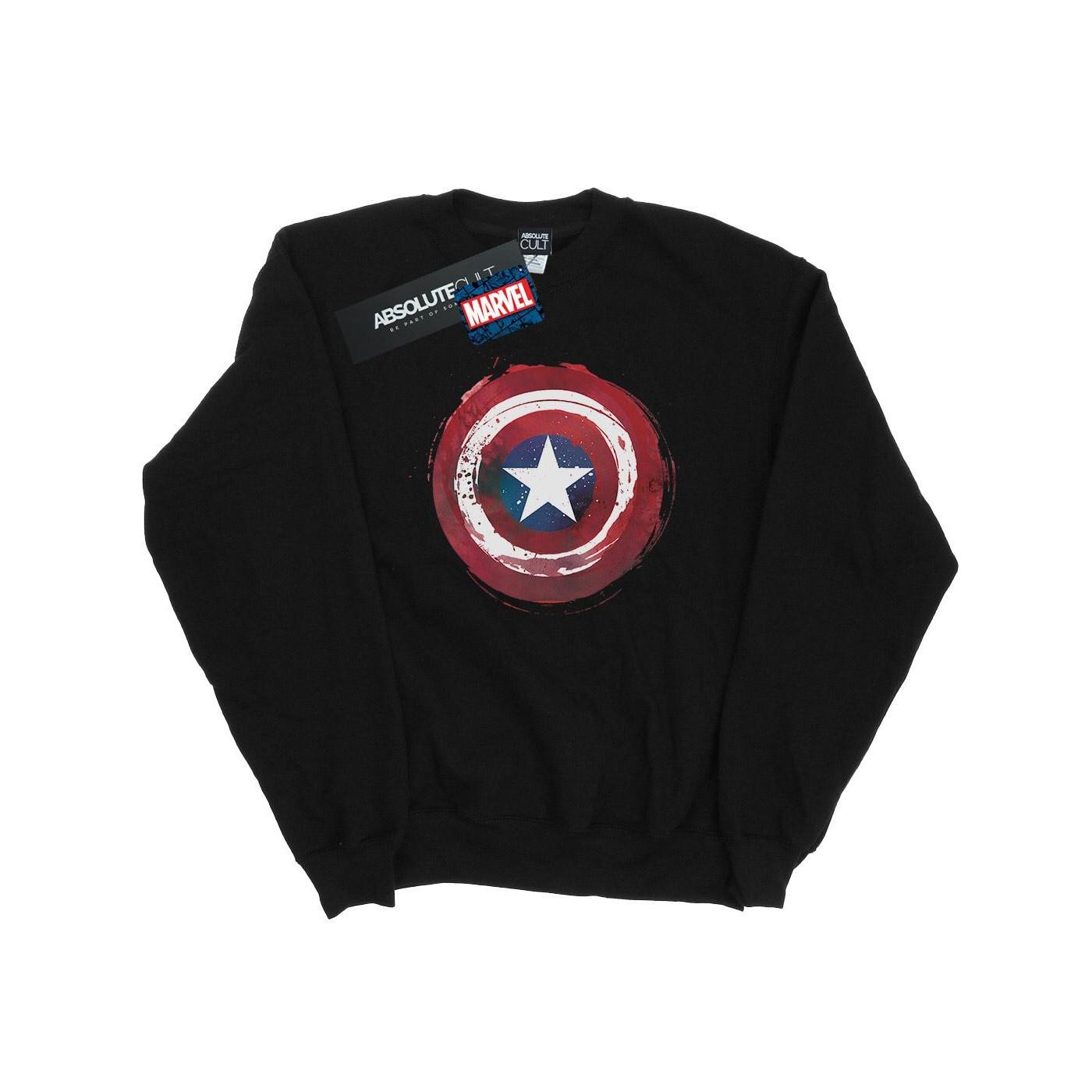 Image of Captain America Splatter Shield Sweatshirt Damen Schwarz S