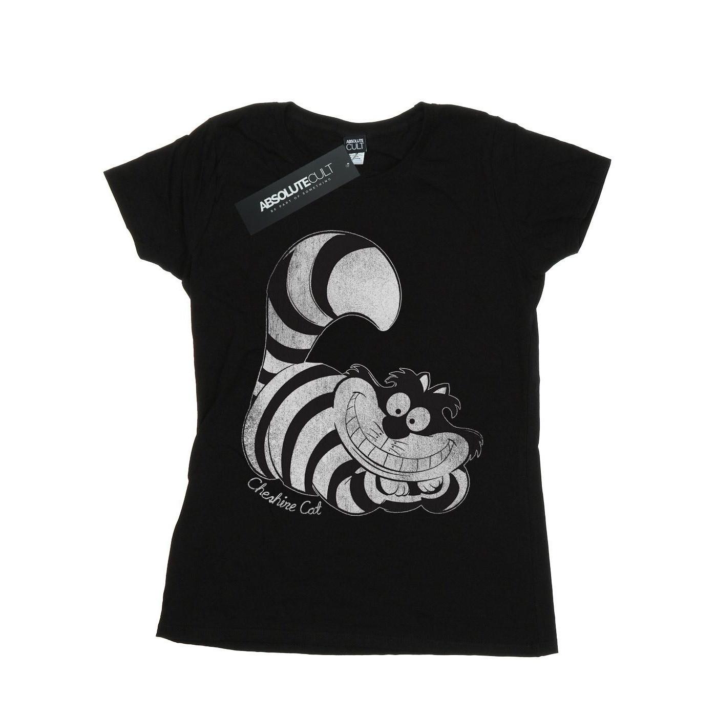 Image of Alice In Wonderland Mono Cheshire Cat Tshirt Damen Schwarz XL