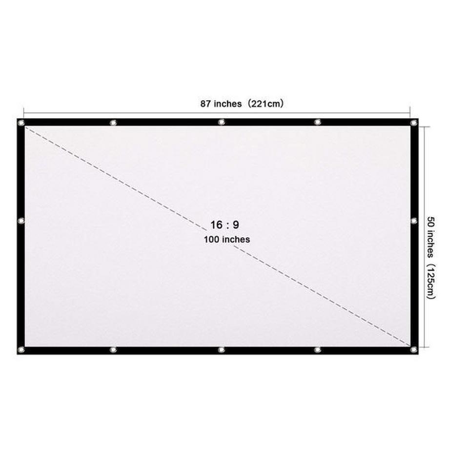 LA VAGUE  LV-STA100FP Écran de projection frontale 16/9 100 pouces blanc/noir 