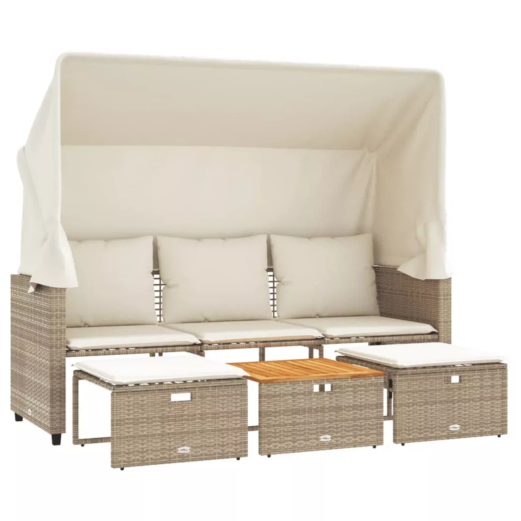 VidaXL - Canapé de jardin rotin synthétique, One Size, Beige