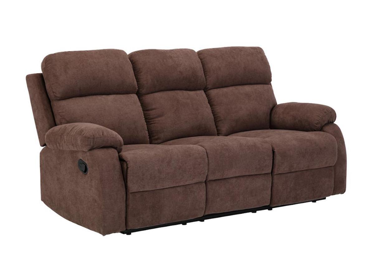 Vente-unique Relaxsofa 3-Sitzer - Stoff - Braun - TOLZANO  