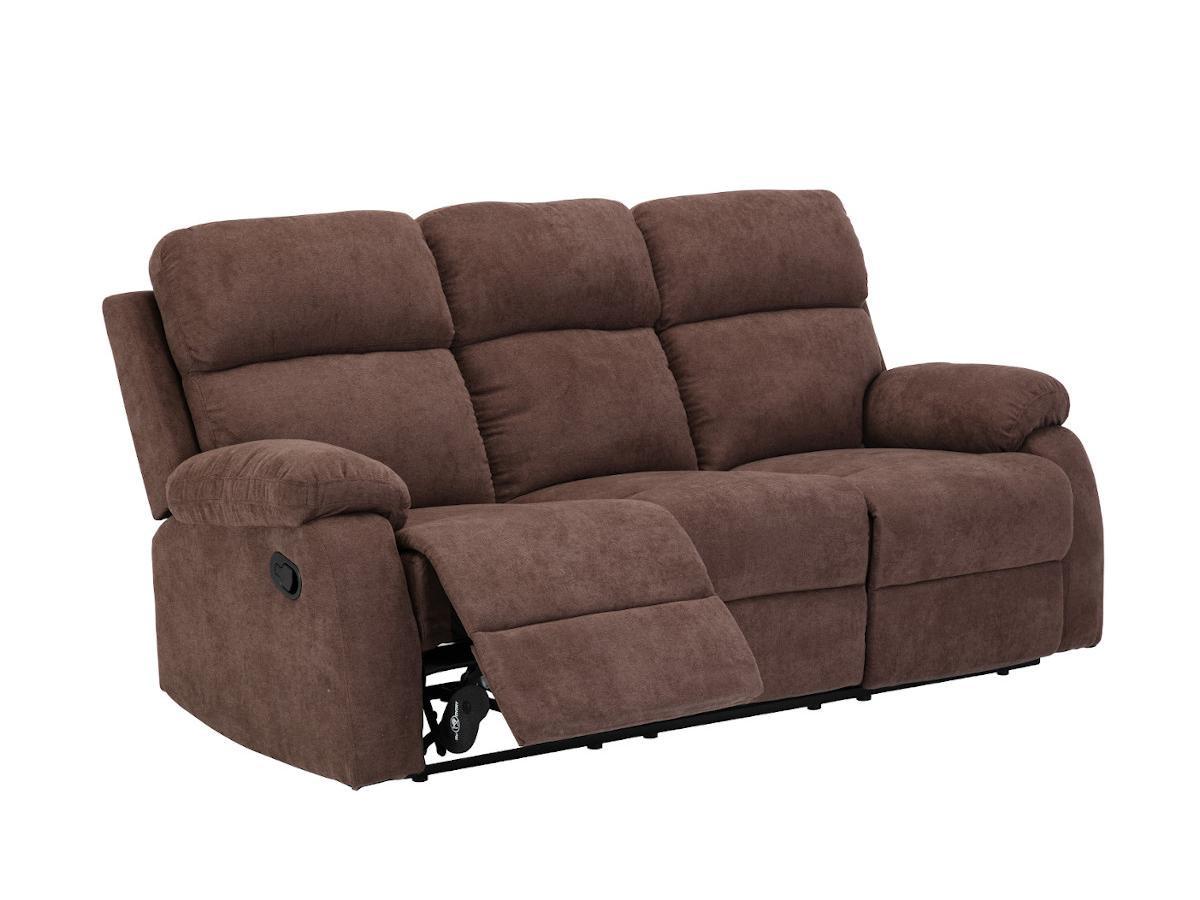 Vente-unique Relaxsofa 3-Sitzer - Stoff - Braun - TOLZANO  