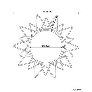 Beliani Miroir en Rotin Boho AROEK  