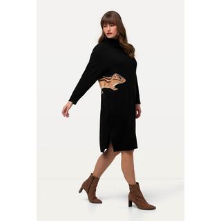 Ulla Popken Strickkleid Tiermotiv Rollkragen Langarm  