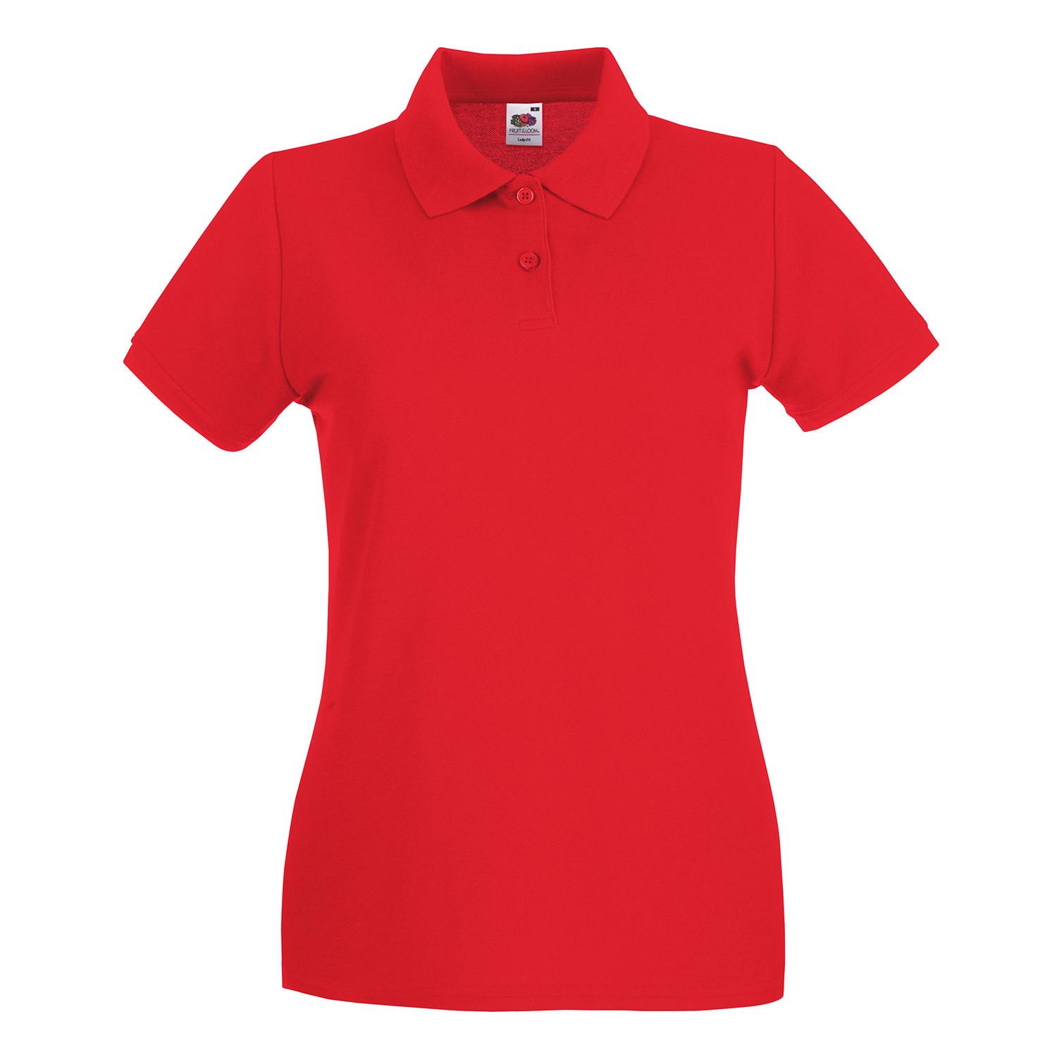 Image of Premium Poloshirt Damen Rot Bunt 44