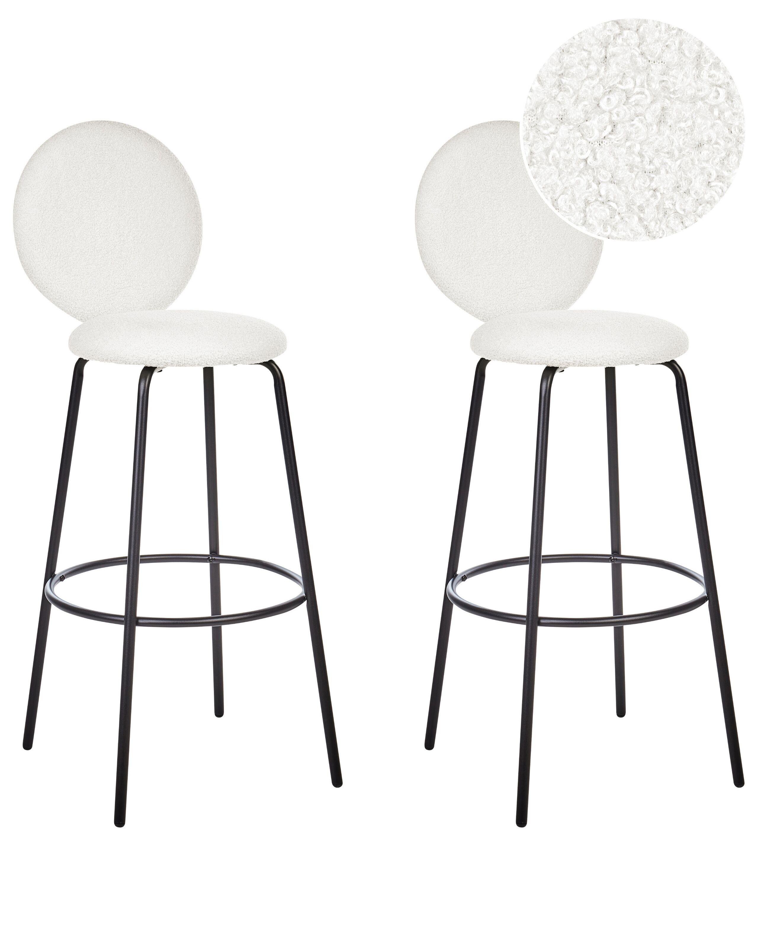 Beliani Lot de 2 tabourets de bar en Bouclé Moderne EMERY  