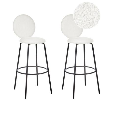 Beliani Lot de 2 tabourets de bar en Bouclé Moderne EMERY  