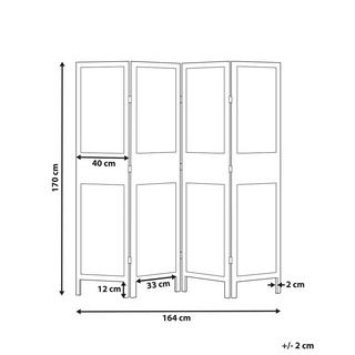 Beliani Séparateur de pièce à 4 panneaux en Bois de paulownia Traditionnel BRENNERBAD  