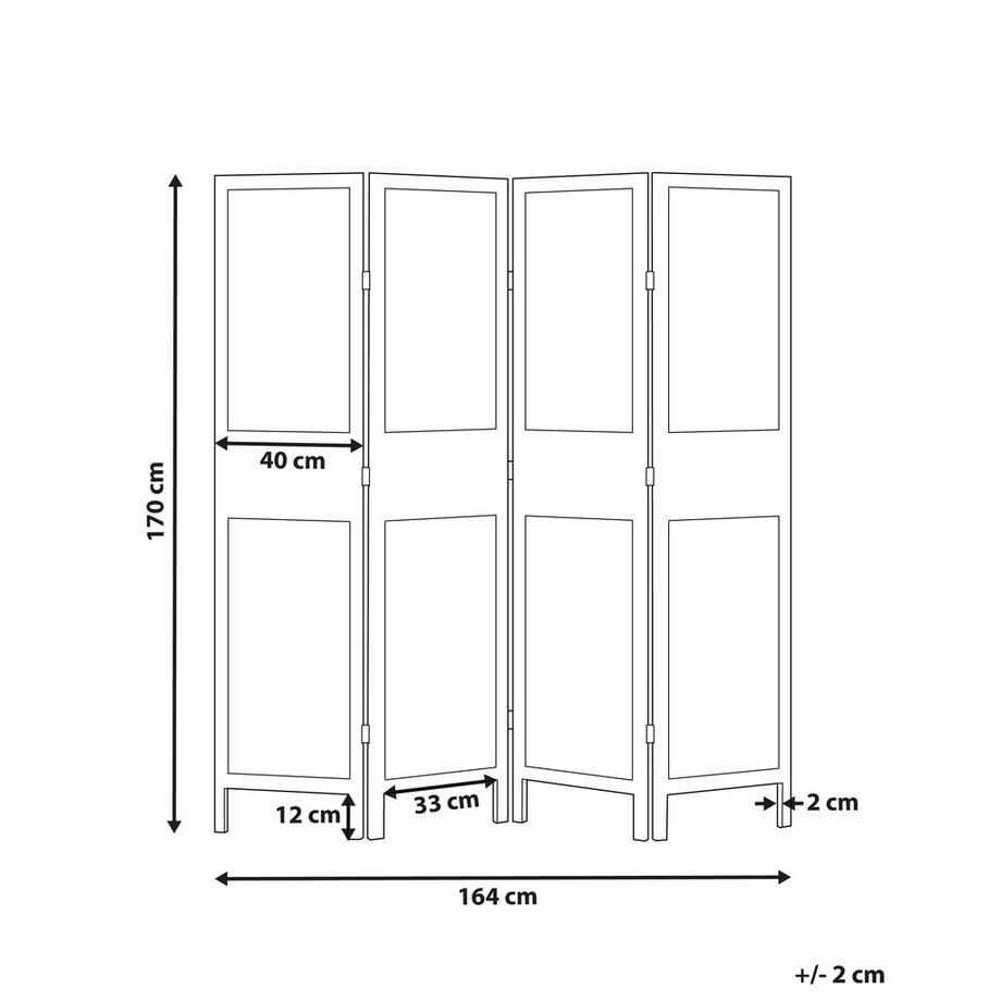 Beliani Raumteiler 4-teilig aus Paulownia-Holz Boho BRENNERBAD  