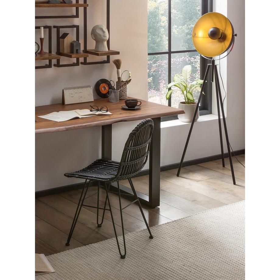 mutoni Table à manger unique noyer 180x90x2,6  