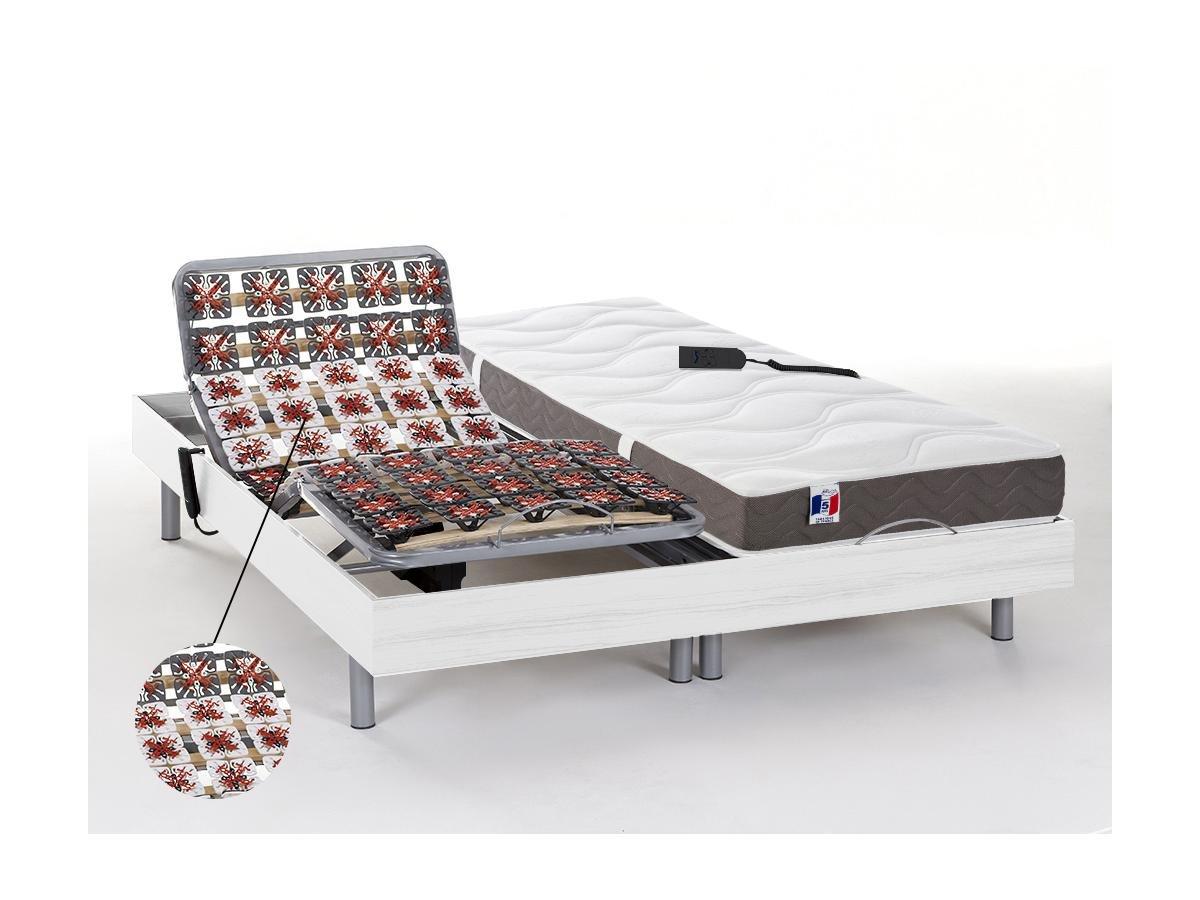 DREAMEA Set relax sole sospensioni 100% lattice 5 zone JUPITER di DREAMEA Bianco 2motori OKIN  