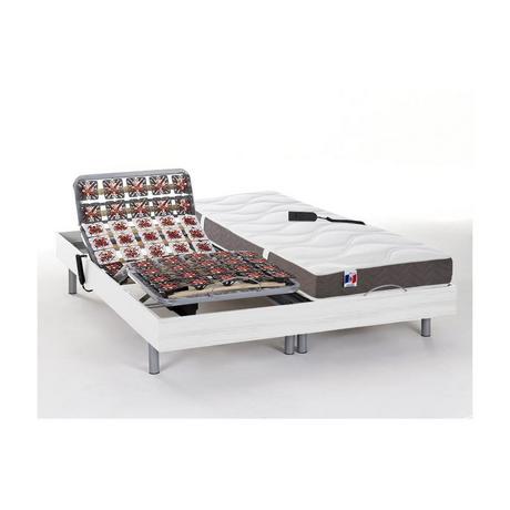 DREAMEA Set relax sole sospensioni 100% lattice 5 zone JUPITER di DREAMEA Bianco 2motori OKIN  